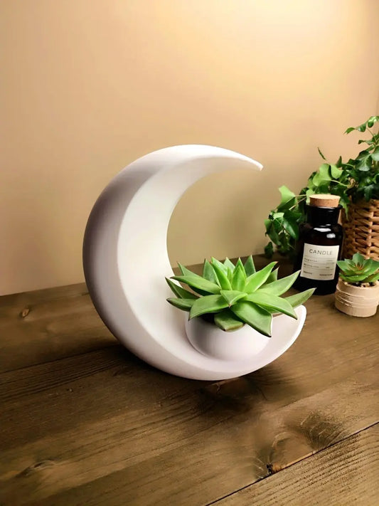 Planter „Moonrest“ – Skulpturales Mond-Pflanzgefäß & Designvase - Print Home