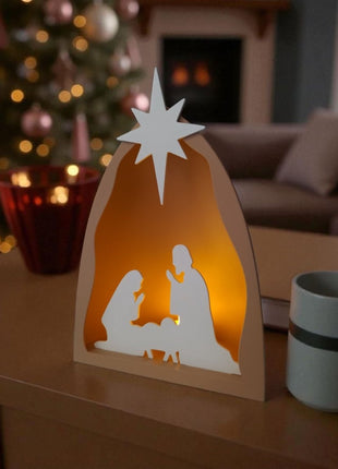 Exklusives Krippen-Windlicht Heilige Nacht