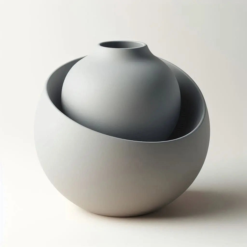 Vase „Nest“ – Minimalistische Bowl-Vase mit schwebender Innenform - Print Home