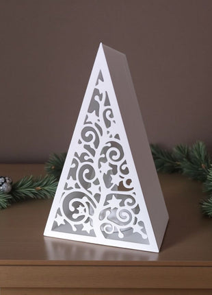 Minimalistisches Tannenbaum-Windlicht Winter-Silhouette