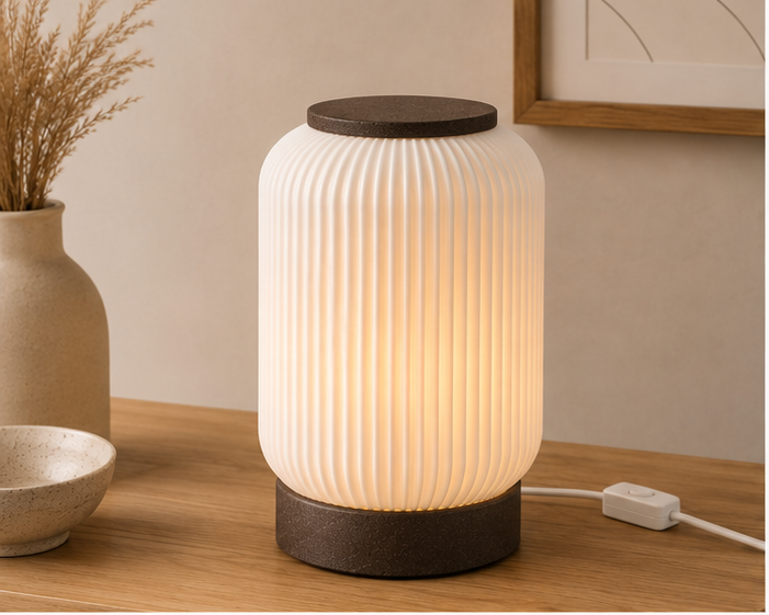 LINEARIS – Geriffelte Design Tischlampe aus dem 3D-Drucker | Flache LED