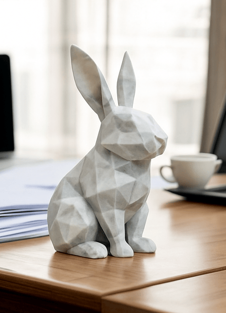 MÖRBY Minimalistischer Low Poly Hase - Print HomeMÖRBY Minimalistischer Low Poly Hase8899098Print HomeHaseMÖRBY Marmor Low Poly Hase moderne Skulptur mit marmorierter Oberfläche für stilvolle DekorationTier0107Bunny-MR