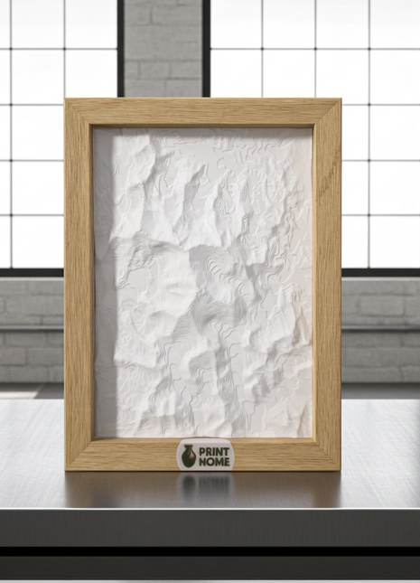 3D-Relief „Mount Everest“ – Topografisches Kunstwerk im Eichenrahmen