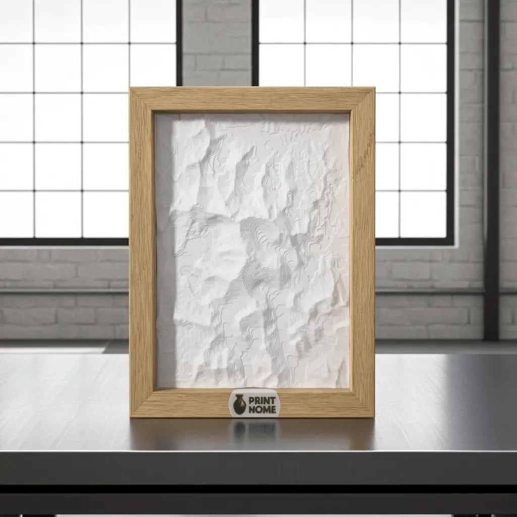 3D-Relief „Mount Everest“ – Topografisches Kunstwerk im Eichenrahmen - Print Home3D-Relief „Mount Everest“