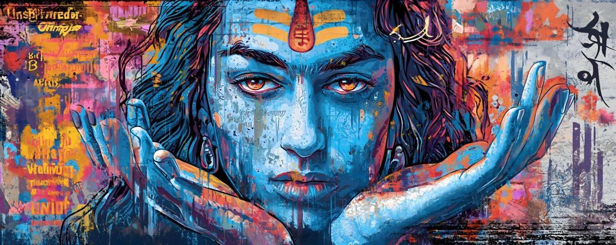 „Urban Shiva“ – Modernes Graffiti-Panorama - Print Home