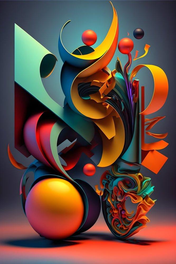 "Earthy Still Life" – Abstraktes Boho-Kunstwerk mit Vase und organischen Formen Print Home  Print Home