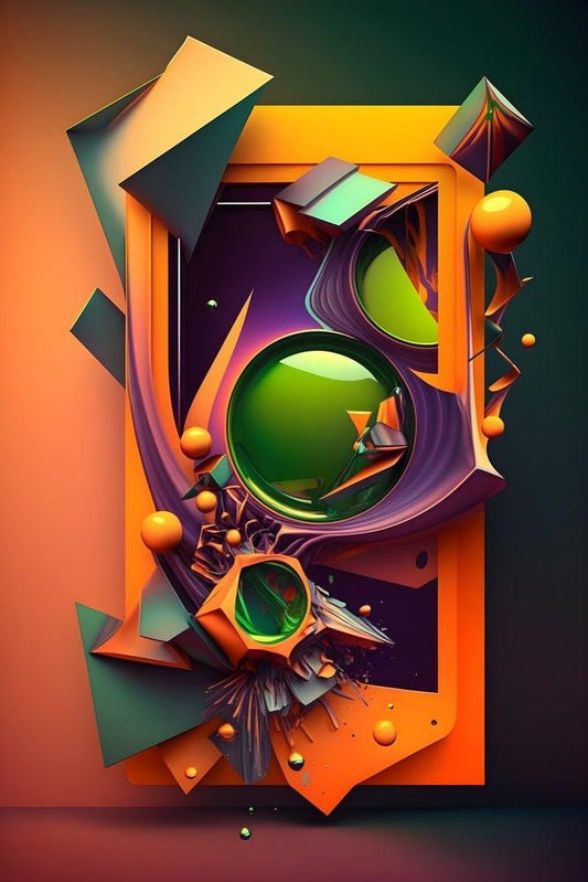 "Harmonic Flow" – Abstrakte organische Formen in Petrol & Erdtönen Print Home  Print Home