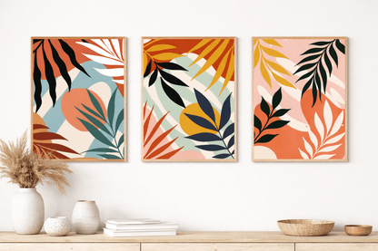 „Terracotta Garden“ – Modernes Wandbild-Trio - Print Home