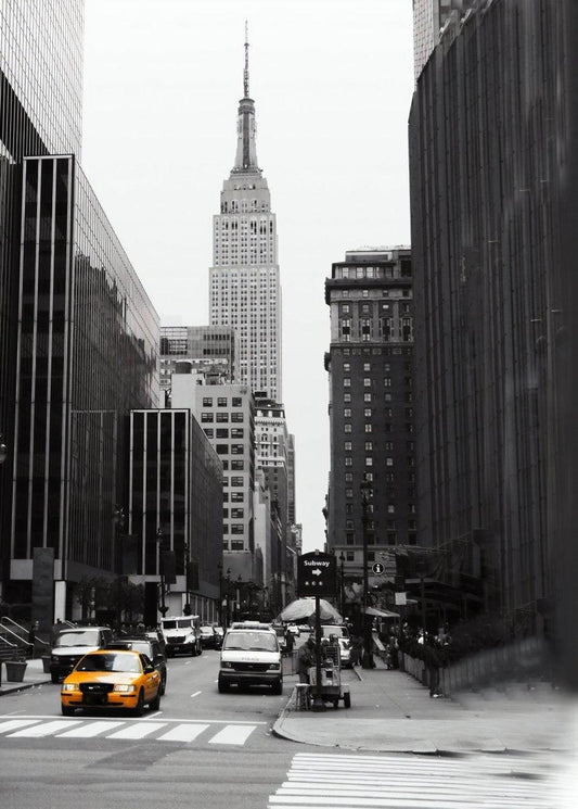 „Yellow Cab NYC“ – Urbanes New York Panorama mit Farbakzent - Print Home