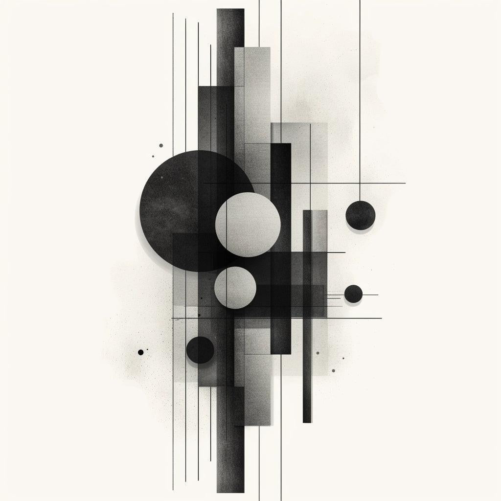 „Geometric Balance“ – Abstrakte Schwarz-Weiß Kunst - Print Home