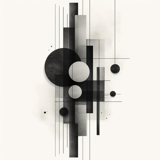 „Geometric Balance“ – Abstrakte Schwarz-Weiß Kunst - Print Home