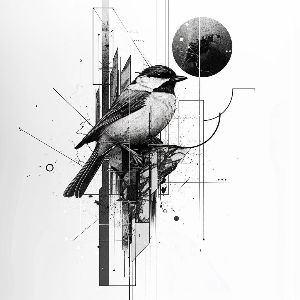 „Geometric Nature“ – Minimalistischer Vogel-Kunstdruck - Print Home