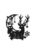 Winterhirsch 3D-Holzoptik-Figur - Weihnachtsdeko mit Sternen & Schneeflocken - Print Home