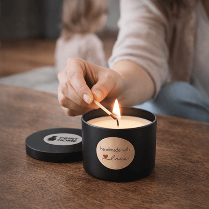 Handgemachte Duftkerze im mattschwarzen Designglas – PRINT HOME Print Home  Print Home