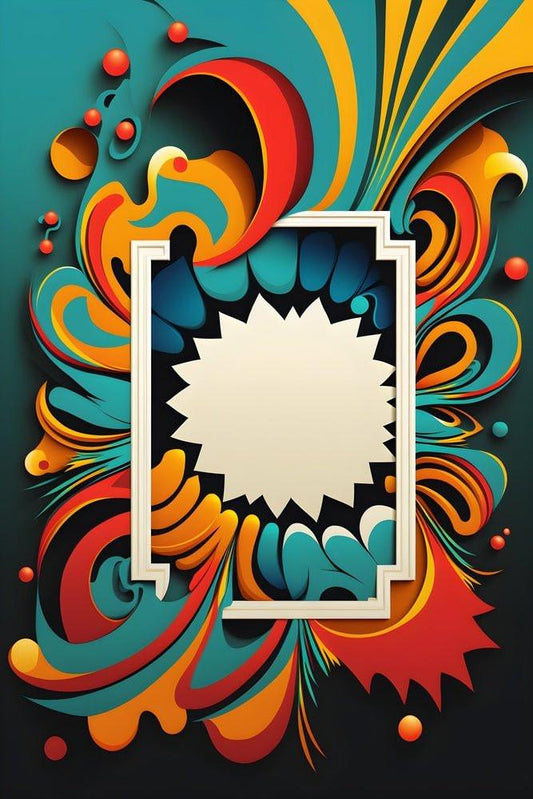 "Vibrant Flow" – Dynamischer Pop-Art Kunstdruck mit 3D-Effekt Print Home  Print Home