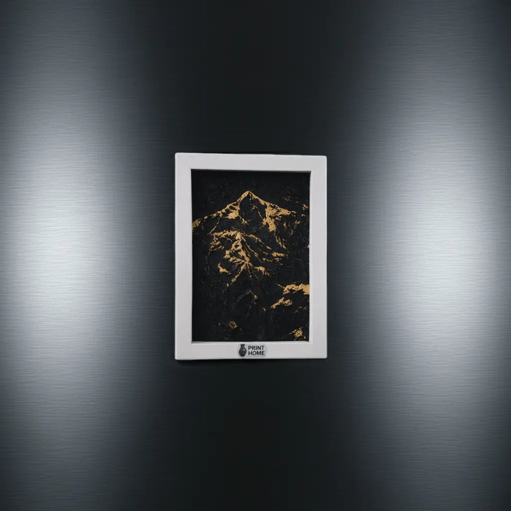 3D-Relief „Mount Everest“ – Topografisches Kunstwerk im Eichenrahmen - Print Home
