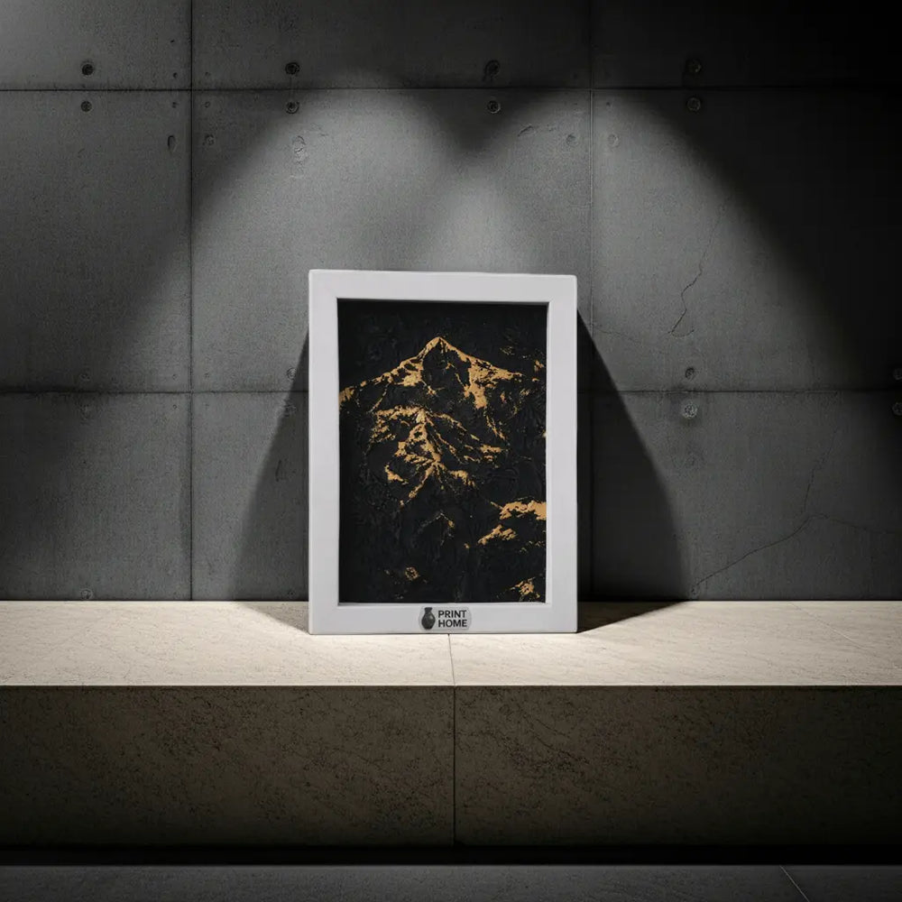 3D-Relief „Mount Everest“ – Topografisches Kunstwerk im Eichenrahmen - Print Home