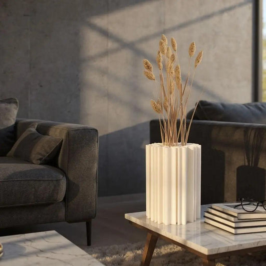 Coral Drift – Exklusive organische Designvase für Trockenblumen - Print Home