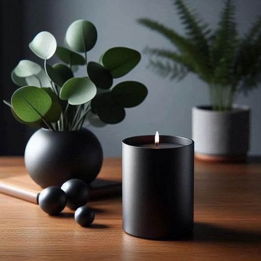 Design-Kerzenhalter „Pure“ – Minimalistisches Zylinder-Windlicht in Mattschwarz - Print Home