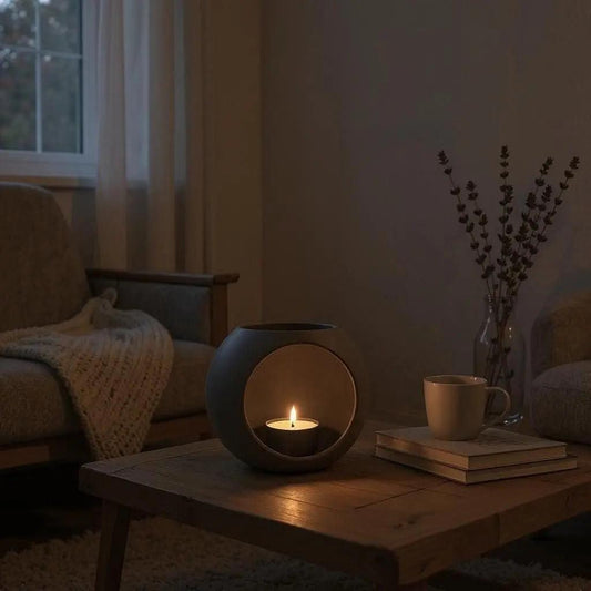 Design-Teelichthalter „Sphere“ – Minimalistisches Windlicht aus mattem Keramik-Finish - Print Home