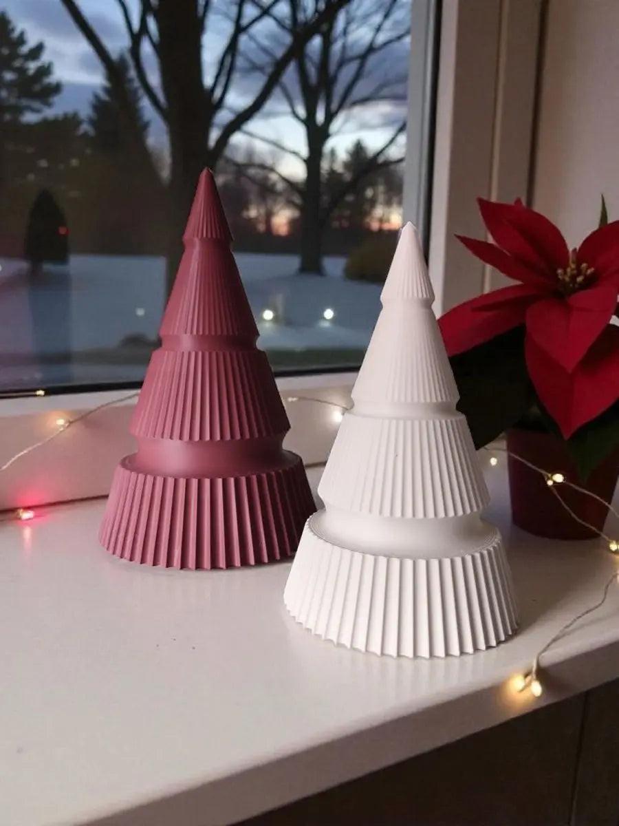 Minimalistisches Tannenbaum-Set „Duo Modern“ – 2-teiliges Deko-Set - Print Home