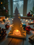 Minimalistisches Tannenbaum-Windlicht Winterwald - Print Home