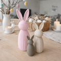 Osterhasen Deko 3er Set – Moderne Keramik-Optik in Pastell - Print Home