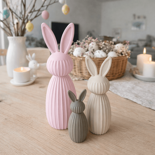 Osterhasen Deko 3er Set – Moderne Keramik-Optik in Pastell Print Home  Print Home