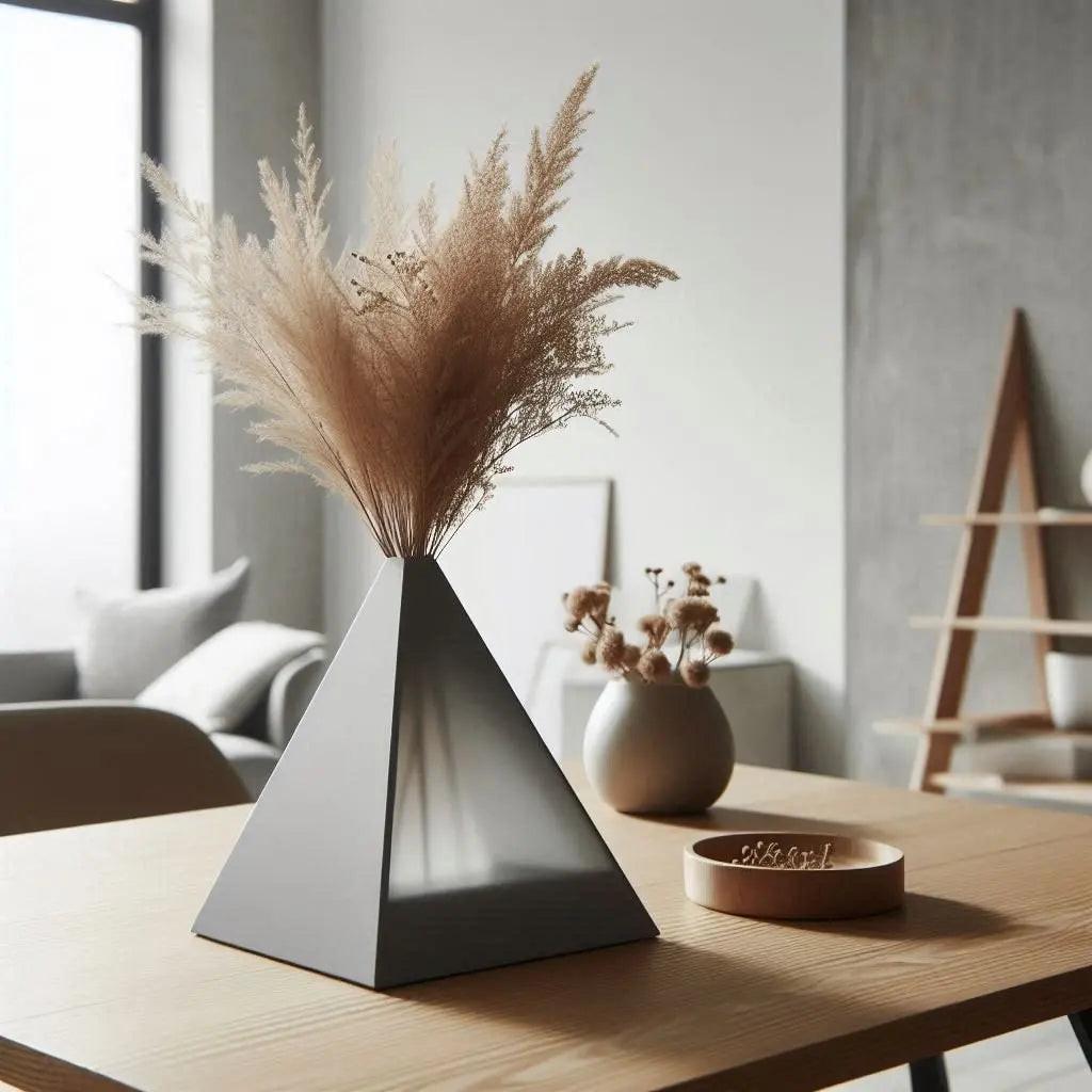 Vase „Aurex“ – Skulpturale Pyramidenvase mit lichtdurchlässigem Kern - Print Home
