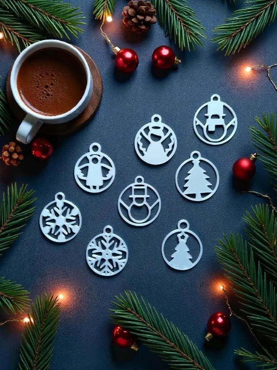 Weihnachtsanhänger-Set Festlicher Glanz - Print Home