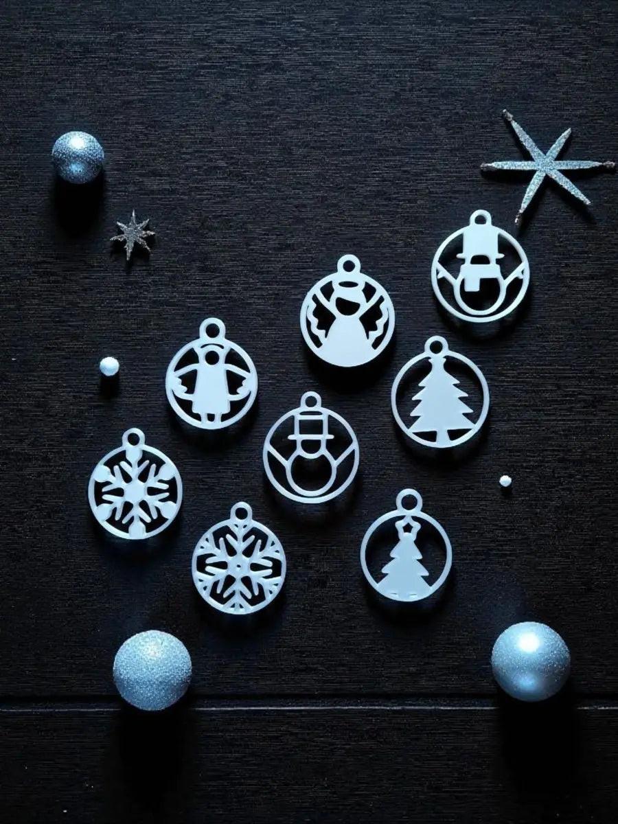 Weihnachtsanhänger-Set Festlicher Glanz - Print Home