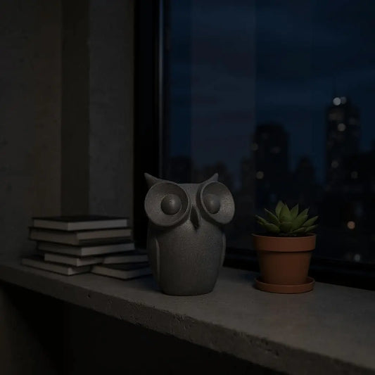 Minimalistische Eulen-Skulptur Observer - Print Home