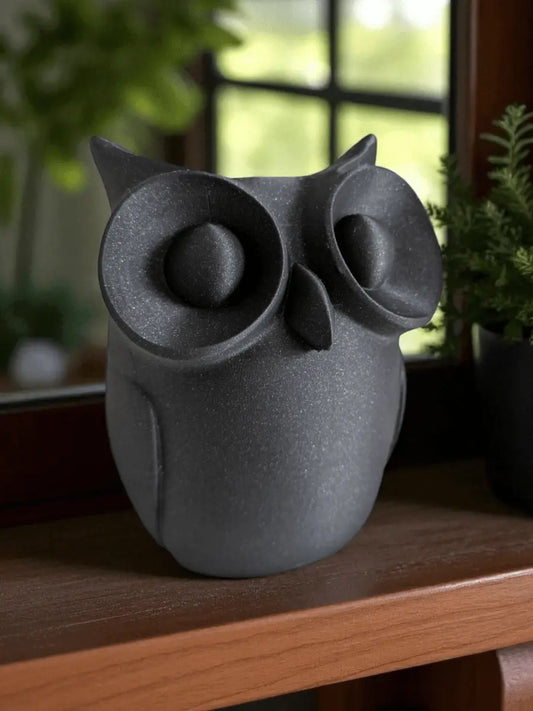 Minimalistische Eulen-Skulptur Observer - Print Home