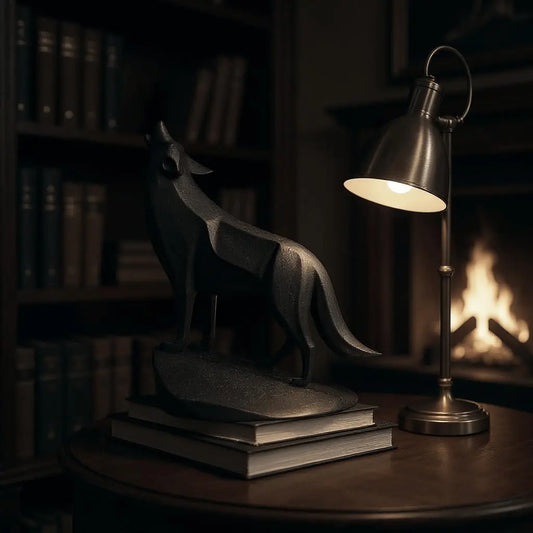 Minimalistische Wolf-Skulptur Howling Wolf - Print Home
