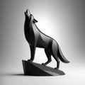 Minimalistische Wolf-Skulptur Howling Wolf - Print Home