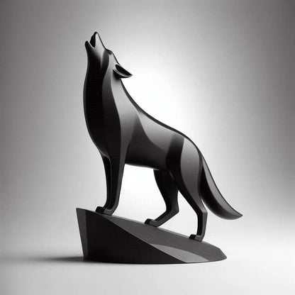 Minimalistische Wolf-Skulptur Howling Wolf - Print Home