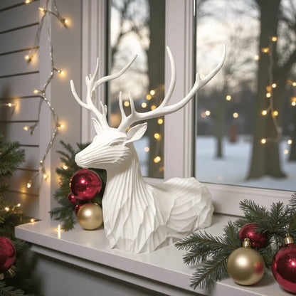 Minimalistische Hirsch-Büste Winter Stag - Print Home