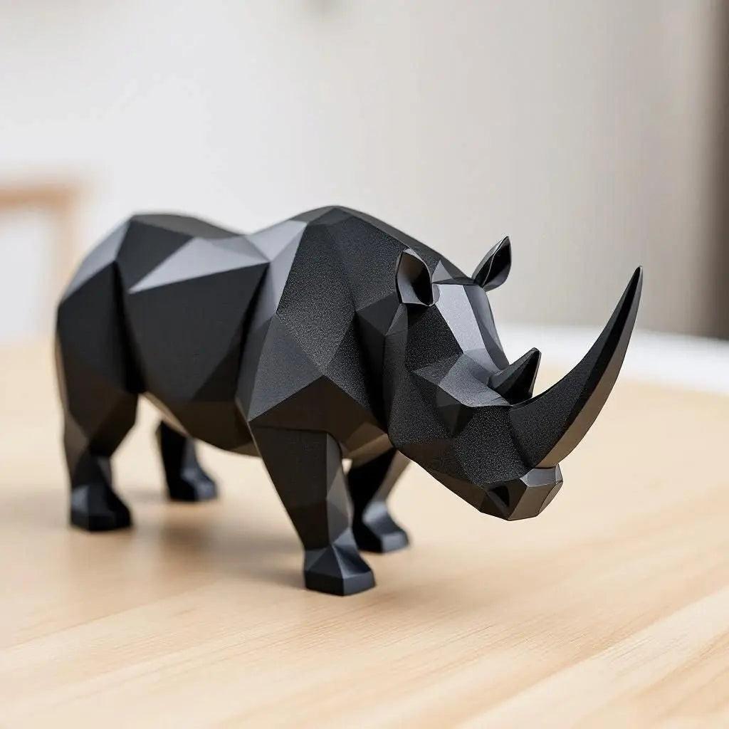 VIGUR Low Poly Nashorn - Kraftvoll und stilvoll - Print Home