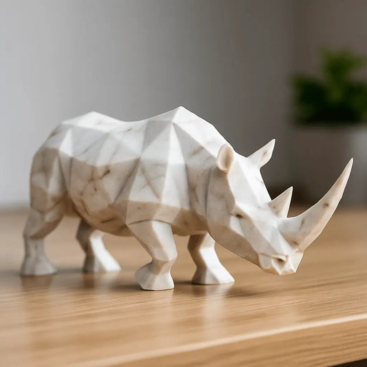 VIGUR Low Poly Nashorn - Kraftvoll und stilvoll - Print Home
