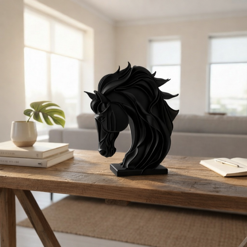 Pia – Moderne Pferdeskulptur in Schwarz oder Weiß | Dekofigur