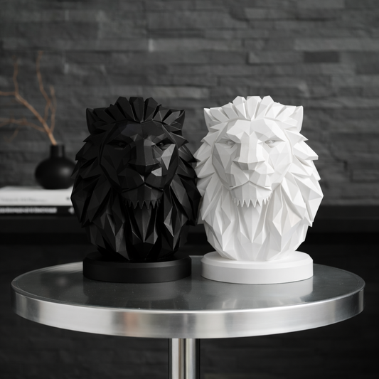OLE – Moderne Löwen Büste in Schwarz oder Weiß | Design Dekofigur