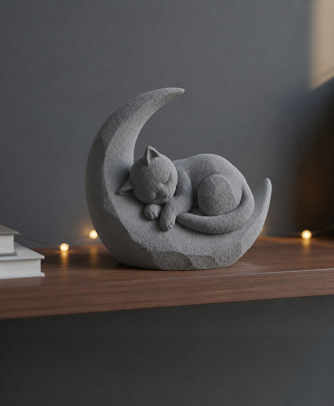 MÅNMYSA – Schlafende Katze auf Mond | Dekofigur