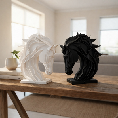 Pia – Moderne Pferdeskulptur in Schwarz oder Weiß | Dekofigur