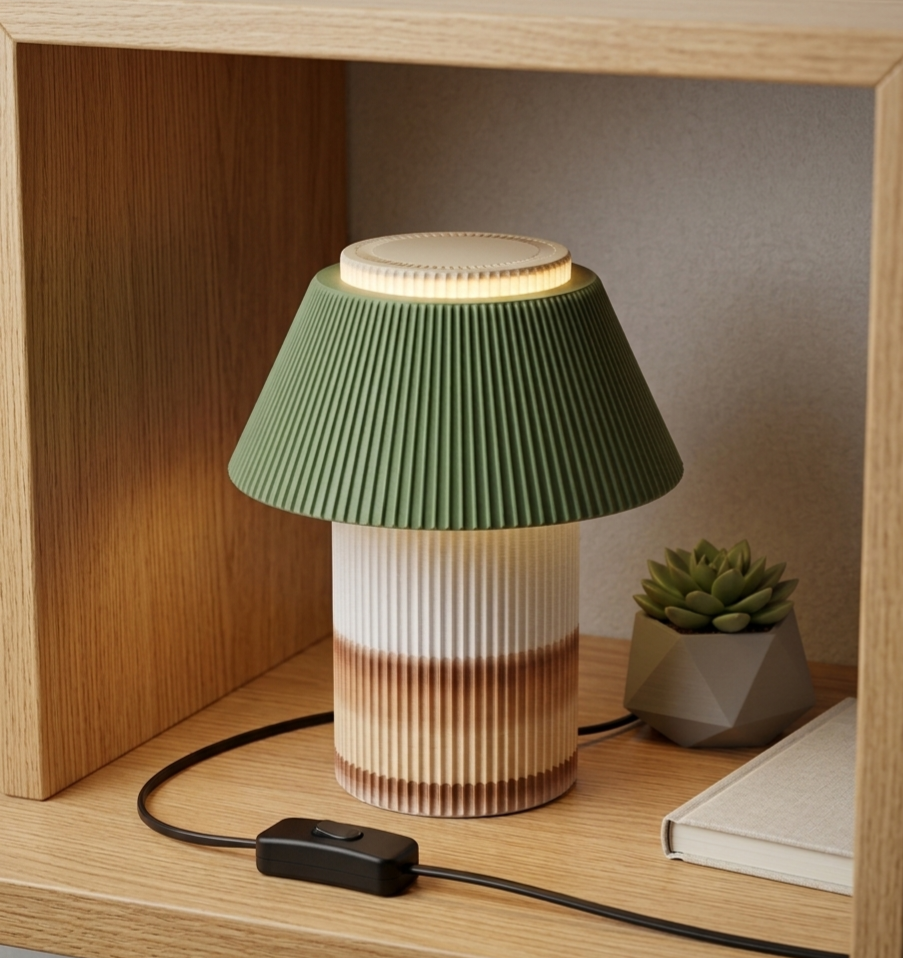 PLISSEA | Limitierte s'Fachl Edition – Plissee Design Tischlampe aus dem 3D-Drucker (E14/E27)