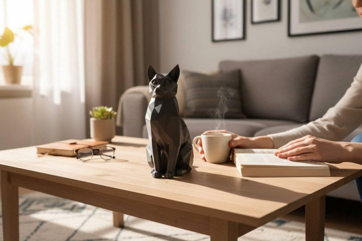 Shital – Moderne Katzen Dekofigur in Schwarz oder Weiß | Design Skulptur Print Home  Print Home