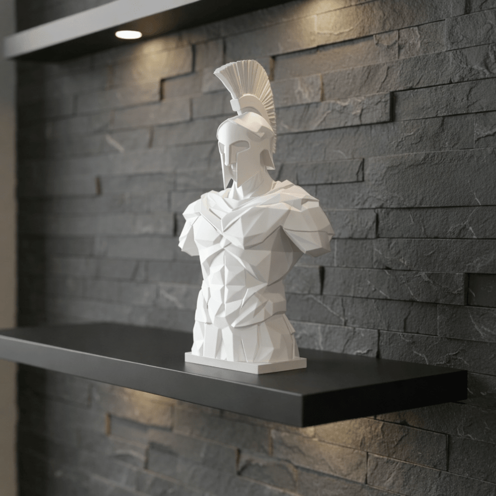 Spartan – Moderne Krieger Büste in Schwarz oder Weiß | Dekofigur - Print Home