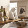 Lumo – Moderne Faultier Dekofigur in Schwarz oder Weiß | Design Skulptur - Print Home