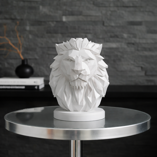 OLE – Moderne Löwen Büste in Schwarz oder Weiß | Design Dekofigur