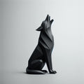 's Wald-Wandl sitzende Wolf Skulptur aus PLA, 3D-gedruckt, Produktansicht