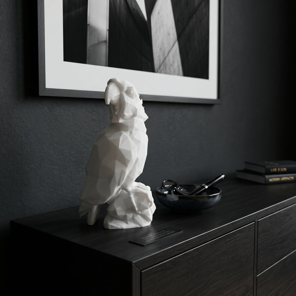 's Federn-Standl Vogel Skulptur aus PLA, Produktansicht